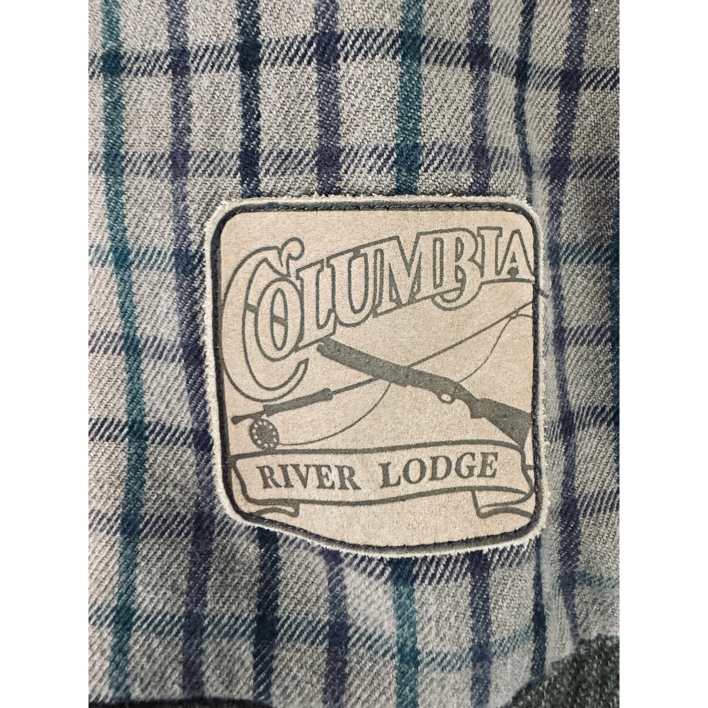 Vintage Columbia River Lodge Barn Chore Jacket Olive Green Flannel Lined Large - Picture 8 of 15